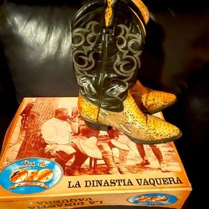 Dos de Oro Women Mexican Snake Skin Boots Size 7.5